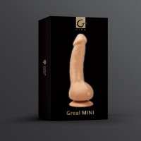 Gvibe Greal Mini - Мини-версия реалистичного вибратора из Bioskin, 18х3 см (телесный)