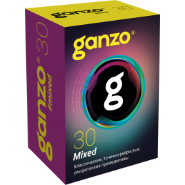 Презервативы Ganzo Mixed, микс-набор, латекс, 18 см, 30 шт