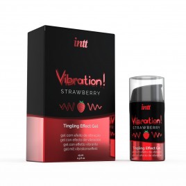 Жидкий интимный гель с эффектом вибрации Strawberry, Intt, 15 мл