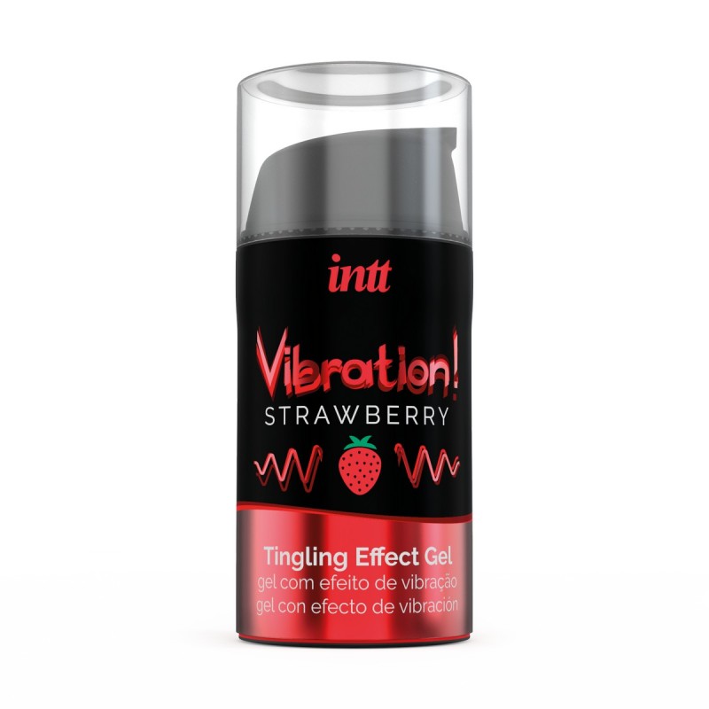 Жидкий интимный гель с эффектом вибрации Strawberry, Intt, 15 мл