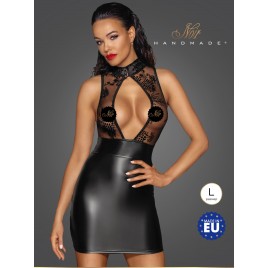 Noir Handmade Short dress - Короткое платье с юбкой Powerwetlook и топом из кружева, L (черный)