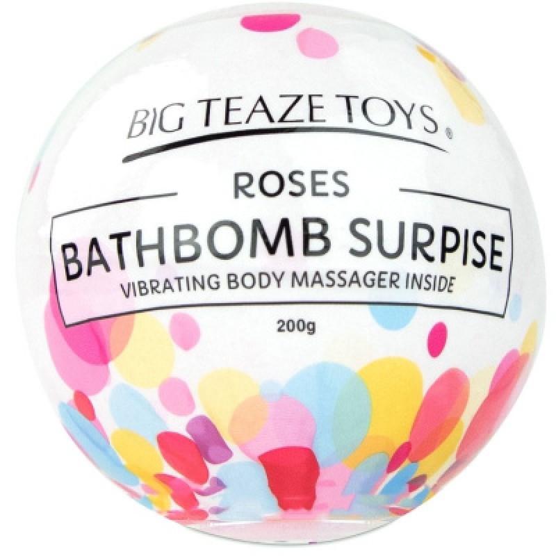 Бомба для ванны и вибропуля Big Teaze Toys - Bath Bomb Surprise, роза