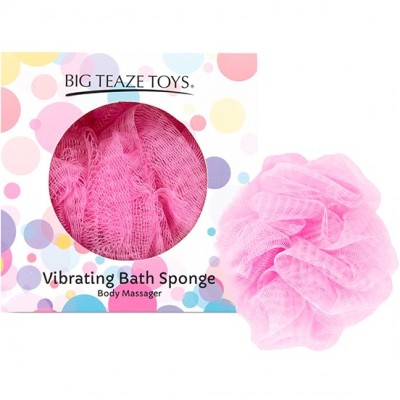 Губка для ванны с вибропулей Big Teaze Toys Bath Sponge Vibrating, розовая