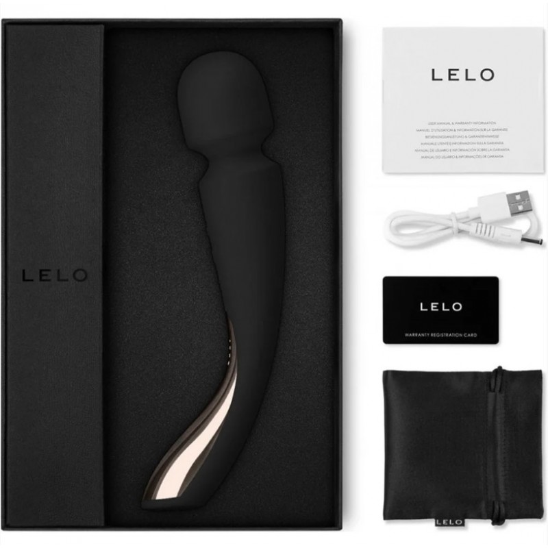Lelo Smart Wand 2 Medium Black - вибромассажер для всего тела, 21х4.5 см (чёрный)