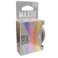 Изображение Maxus Презервативы Maxus, тонкие, латекс, железный кейс, 18 см, 5,3 см, 3 шт.