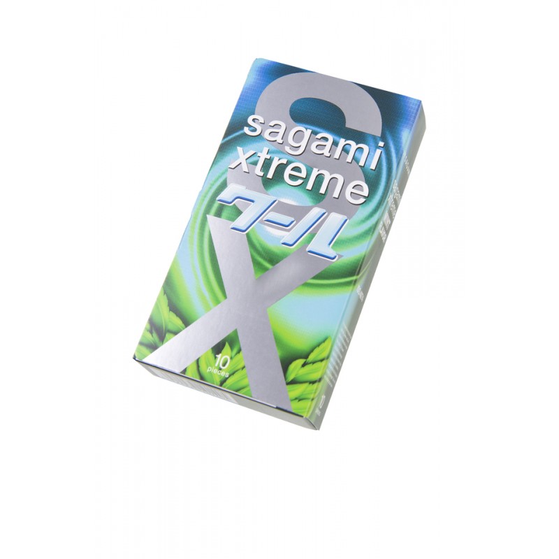 Презервативы Sagami, xtreme, Mint, латекс, 19 см, 5,2 см, 10 шт.