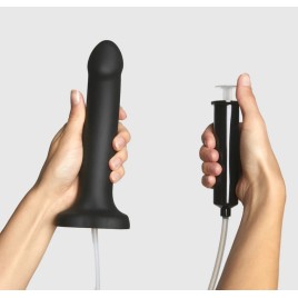Ремневой нереалистичный семяизвергающий страпон Strap-on-me, L, силикон, черный, 19,6 см