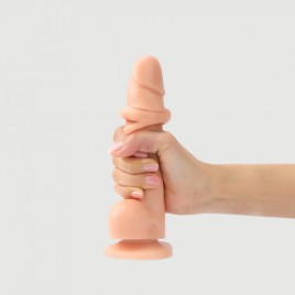 Реалистичный фаллоимитатор с подвижной кожей Strap-on-me SLIDING SKIN S на присоске, телесный