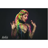 Lola Games Party Hard Fetish ошейник с цепью поводком, 54 см (чёрный)