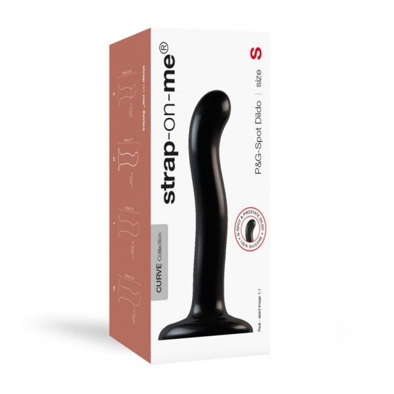 Изогнутый фаллоимитатор Strap-on-me DILDO POINT P&G S на присоске, черный
