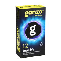 Фото Ganzo, Великобритания Презервативы Ganzo Invisible, супертонкие, с доп. смазкой, латекс, 18 см, 12 шт.