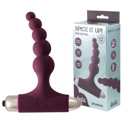 Анальная пробка с вибрацией Spice It Up New Edition Splendor бордовая