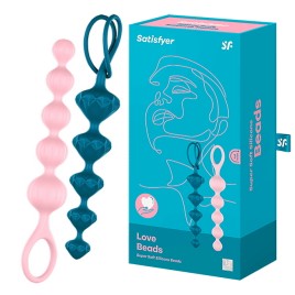Набор анальных цепочек Satisfyer Love Beads розовый и синий