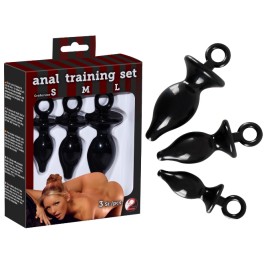 Набор черных анальных втулок Anal Training Set