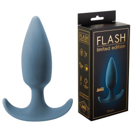 Серая анальная пробка со смещенным центром тяжести Flash Glow