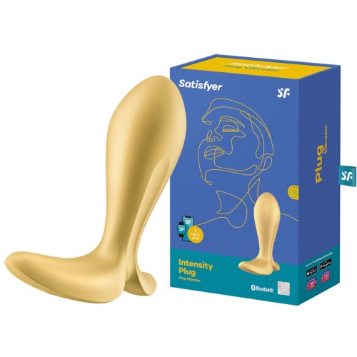 Анальная смарт-втулка с вибрацией и стимулятором промежности Satisfyer Intensity Plug Yellow