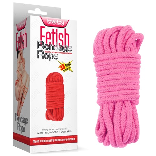 Веревка для бондажа розовая Fetish Bondage Rope 10 м