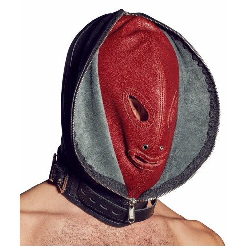 Двойная БДСМ маска из натуральной кожи Zado Fetish
