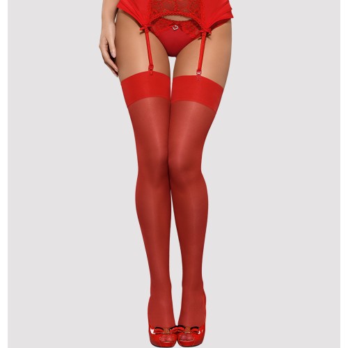 Классические красные чулки L/XL