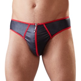 Черные трусы с красной молнией XL
