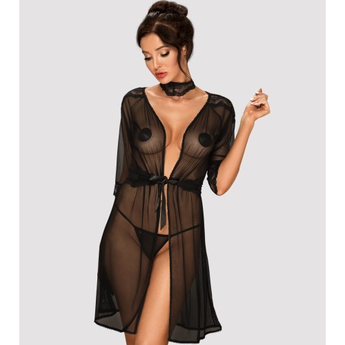 Прозрачный пеньюар с чокером Lucita L/XL