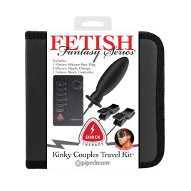 Анальная пробка и зажимы для сосков с электростимуляцией FFS Shock Therapy Kinky Couples Travel Kit