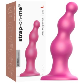 Фаллоимитатор Strap-On-Me Dildo Plug Beads L розовый 16 см
