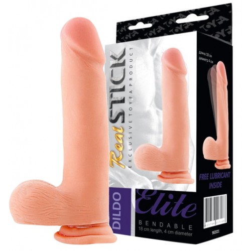 Изображение RealStick Elite by TOYFA Реалистичный фаллоимитатор с хребтом Toyfa Realstick Elite Dildo