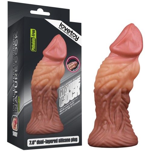 Широкий фаллос с ярко выраженным рельефом и большой головкой Lovetoy Silicone Cock 19 см