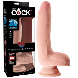 Крупный фаллоимитатор на присоске King Cock Plus Triple Density 24 см