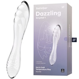 Прозрачный фаллос из стекла Satisfyer Dazzling Crystal 1 прозрачный 18 см