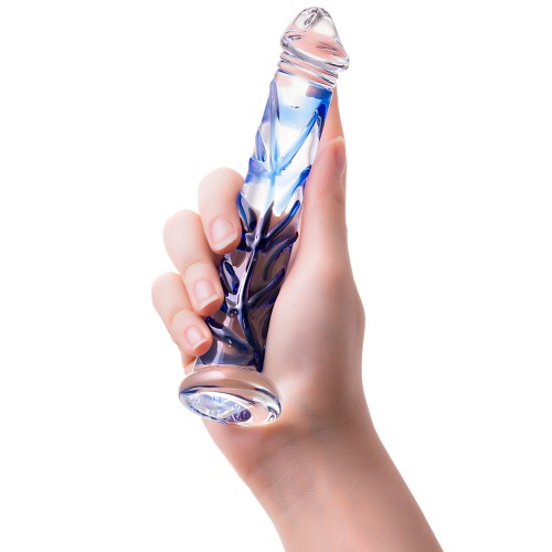 Реалистичный фаллос с ярко выраженной головкой и рельефным стволом Sexus Glass 17 см