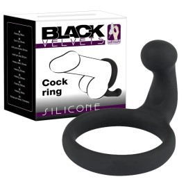 Эрекционное кольцо Black Velvets со стимулятором промежности