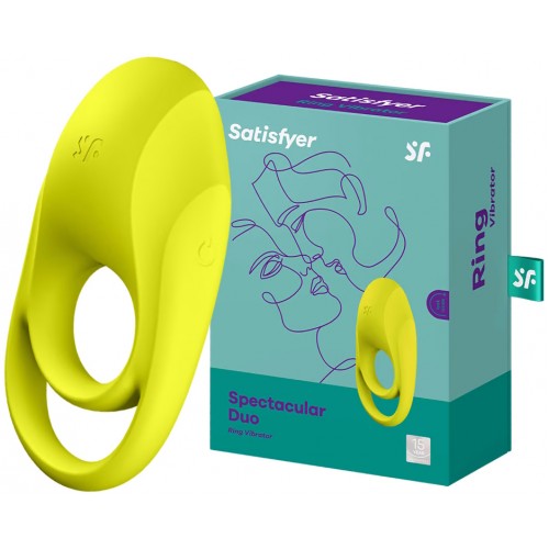 Фото Satisfyer, Германия Двойное эрекционное виброкольцо Satisfyer Spectacular Duo желтое