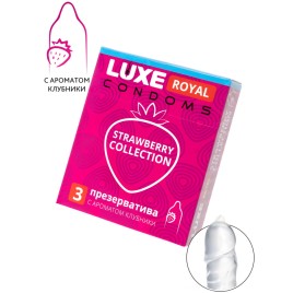 Презервативы с ароматом клубники Luxe Royal Strawberry Collection 3 шт