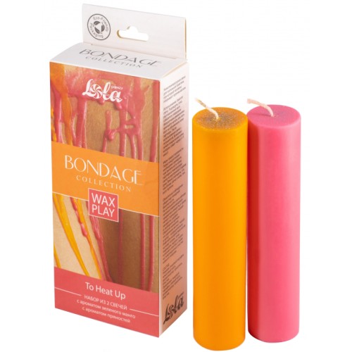 Набор из 2 низкотемпературных Wax Play свечей Bondage To Heat Up 160 гр