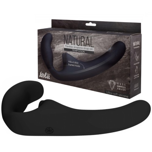 Гнущийся безремневой страпон Natural Temptation Black
