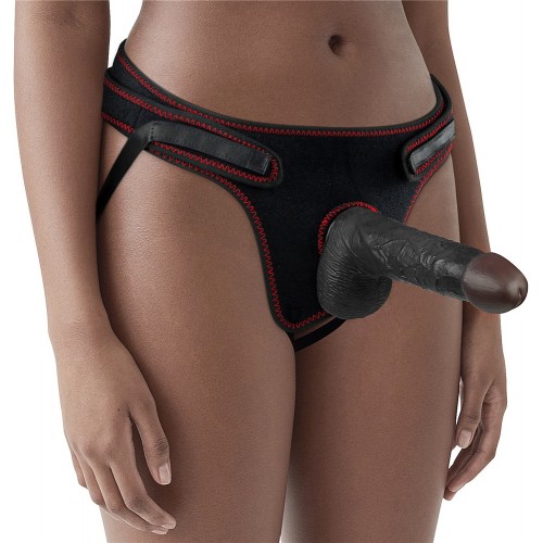 Фото Lovetoy, Китай Страпон черный Easy Strapon Set 20 см