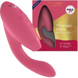 Роскошный вакуумный вибростимулятор для G точки и клитора Womanizer Duo розовый