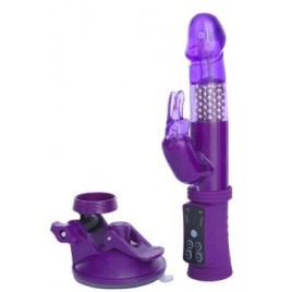 Вибратор с ротацией и клиторальным стимулятором на присоске A-toys