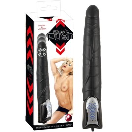 Черный реалистичный вибратор с поступательными движениями Push Thrusting Vibrator