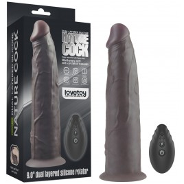 Реалистичный вибратор-мулат с ротацией Dual Layered Silicone Rotator 23 см