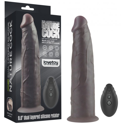 Фото Lovetoy, Китай Реалистичный вибратор-мулат с ротацией Dual Layered Silicone Rotator 23 см