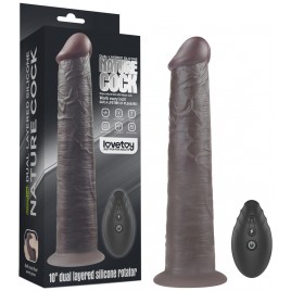 Реалистичный вибратор-мулат с ротацией Dual Layered Silicone Rotator 25 см