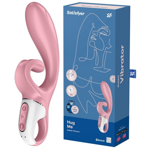 Смарт-вибратор кролик с гибким клиторальным отростком Satisfyer Hug Me Pink
