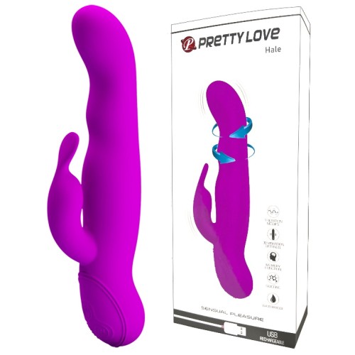 Вибратор Pretty Love Hale с клиторальным стимулятором и функцией ротации