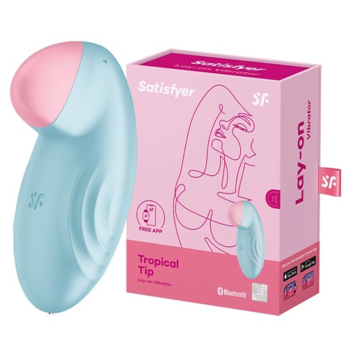 Перезаряжаемый смарт-стимулятор с вибрацией Satisfyer Tropical Tip Blue