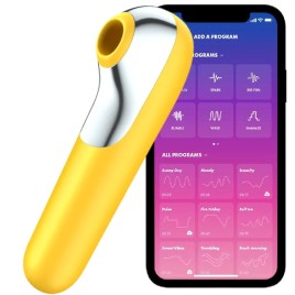 Клиторальный смарт-стимулятор с вибрацией Satisfyer Dual Love желтый