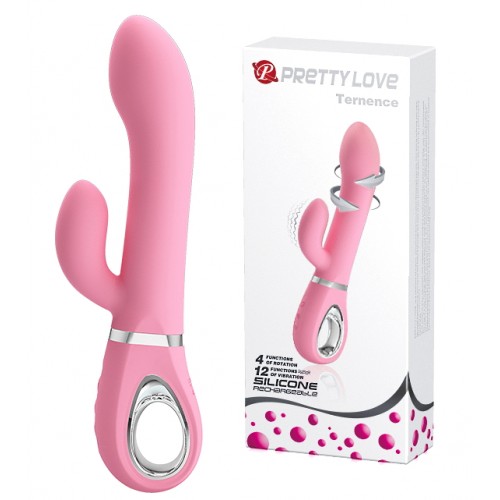 Фото Pretty Love, Китай Вибратор с клиторальным стимулятором и функцией ротации Pretty Love Ternence нежно-розовый
