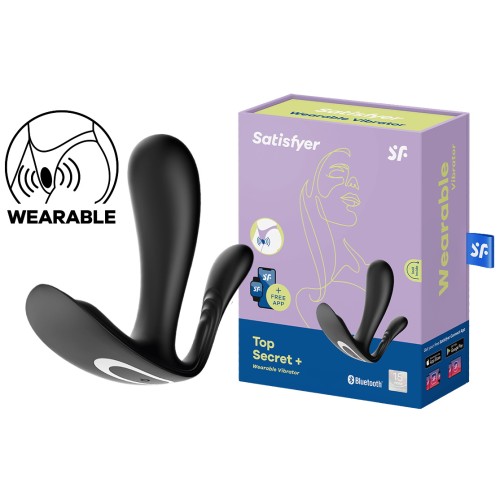 Анально-вагинальный смарт-стимулятор для ношения чёрный Satisfyer Top Secret+